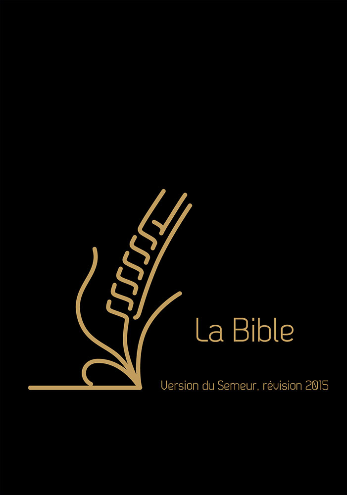 Bible Semeur 2015, de poche, noire - couverture souple, cuir, tranche or, avec zipper
