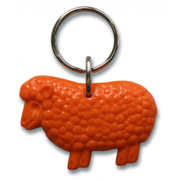 Porte-clé mouton orange 'Le Seigneur est mon berger'