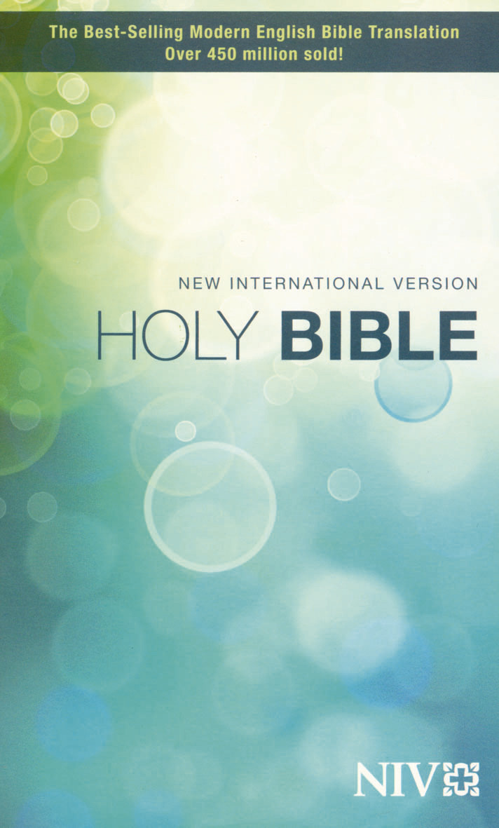 Anglais, Bible New International Version, compact, Paperback, couverture illustrée bleu/vert