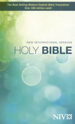 Anglais, Bible New International Version, compact, Paperback, couverture illustrée bleu/vert