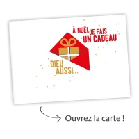 À Noël je fais un cadeau, Dieu aussi… - Carte surprise