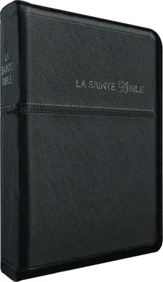 Bible Segond 1910, de poche, noire - couverture souple, avec fermeture éclair et onglets