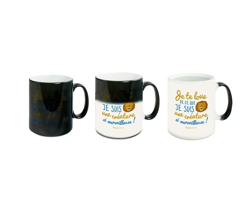 Mug noir thermo sensible "je te loue"