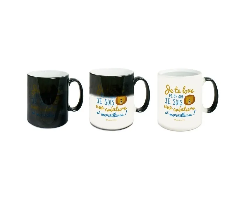 Mug noir thermo sensible "je te loue"