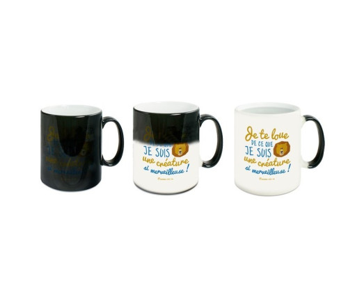 Mug noir thermo sensible "je te loue"