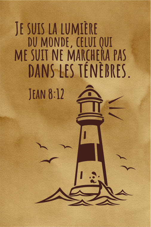 Tableau au café "Je suis la lumière du monde...".Jean 8:12 - 20 x 30 cm
