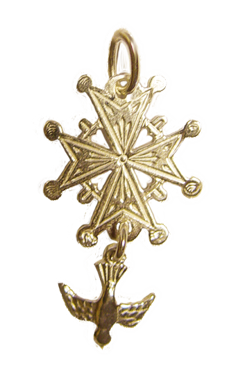 Croix huguenote plaqué or - 17mm