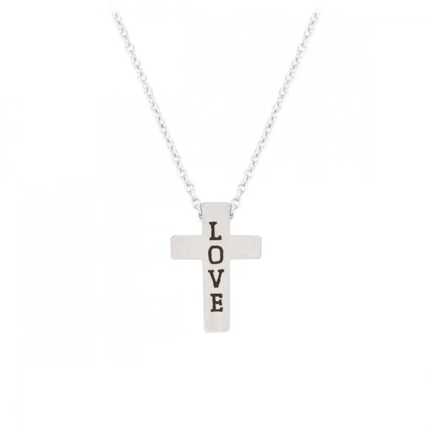 Collier avec pendentif croix "Love"