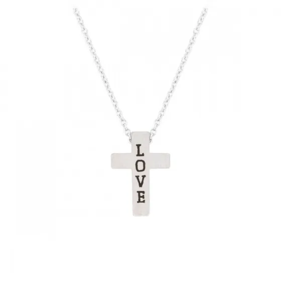 Collier avec pendentif croix "Love"