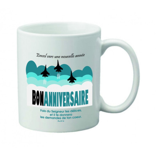 Mug Bon anniversaire "Fais du Seigneur tes délices […]" Psaume 37.4