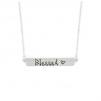 Collier avec pendentif plaque "blessed"