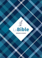 Bible Semeur 2015, compacte, couverture textile semi-souple bleue, tissu carreaux - tranche blanche