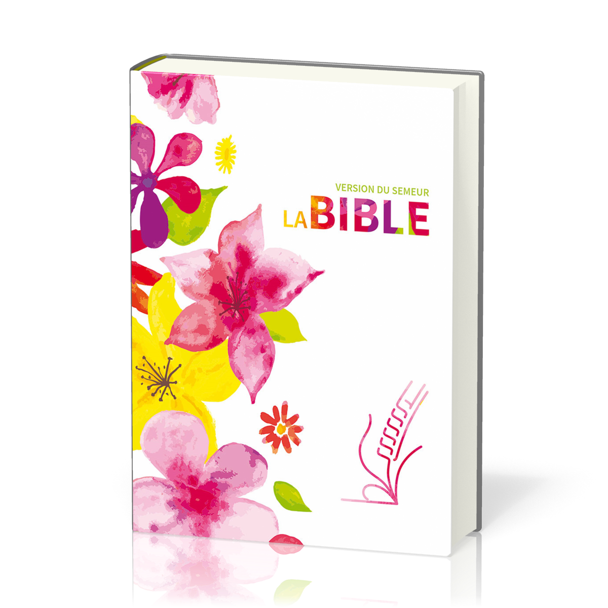 Bible Semeur 2015, couverture textile rigide, fleurs, tranche blanche