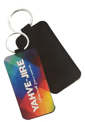 Porte-clés similicuir rectangulaire