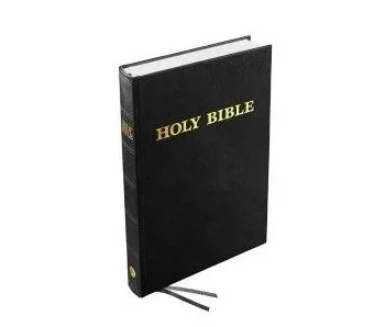 Anglais, Bible King James Version, gros caractères, similicuir, noire, tranche blanche