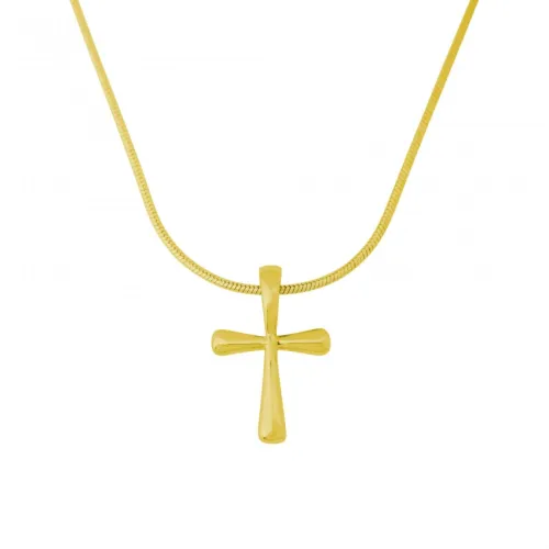 Collier avec pendentif croix plaqué or