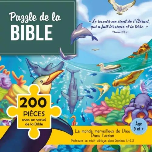 Puzzle de la Bible - Le monde merveilleux de Dieu. Dans l'océan - Le secours me vient de...