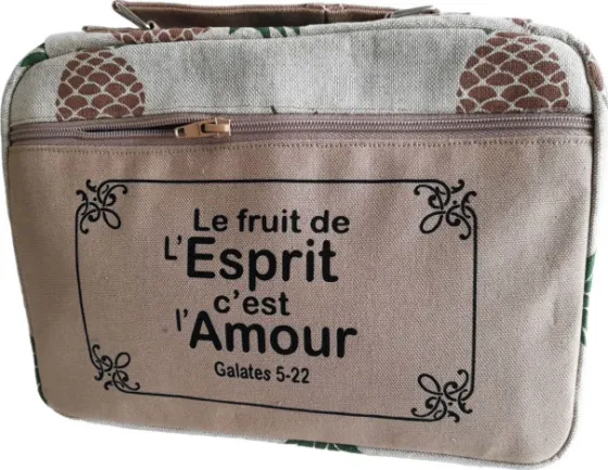 Sacoche Bible, Taille L, "Le fruit de l'Esprit…" Galates 5.22