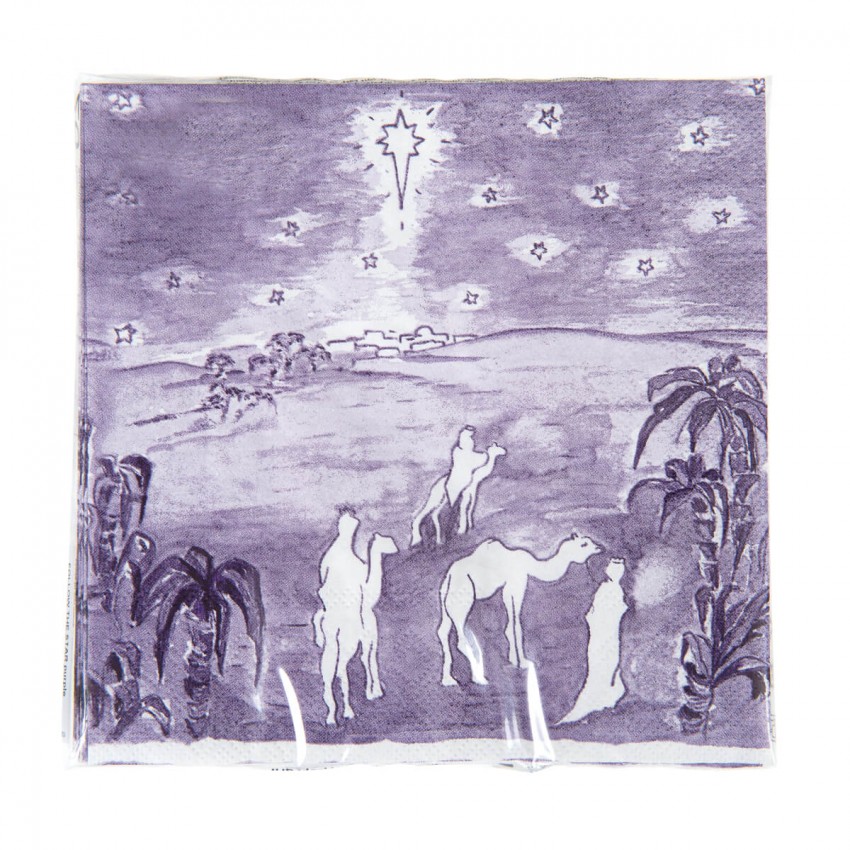 Serviettes en papier "violet" - Suivez l'étoile