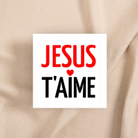 Autocollant "Jésus t'aime" - carré 7,5 cm