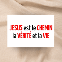 Autocollant "Jésus est le Chemin, la Vérité et la Vie" - rectangle 15cm